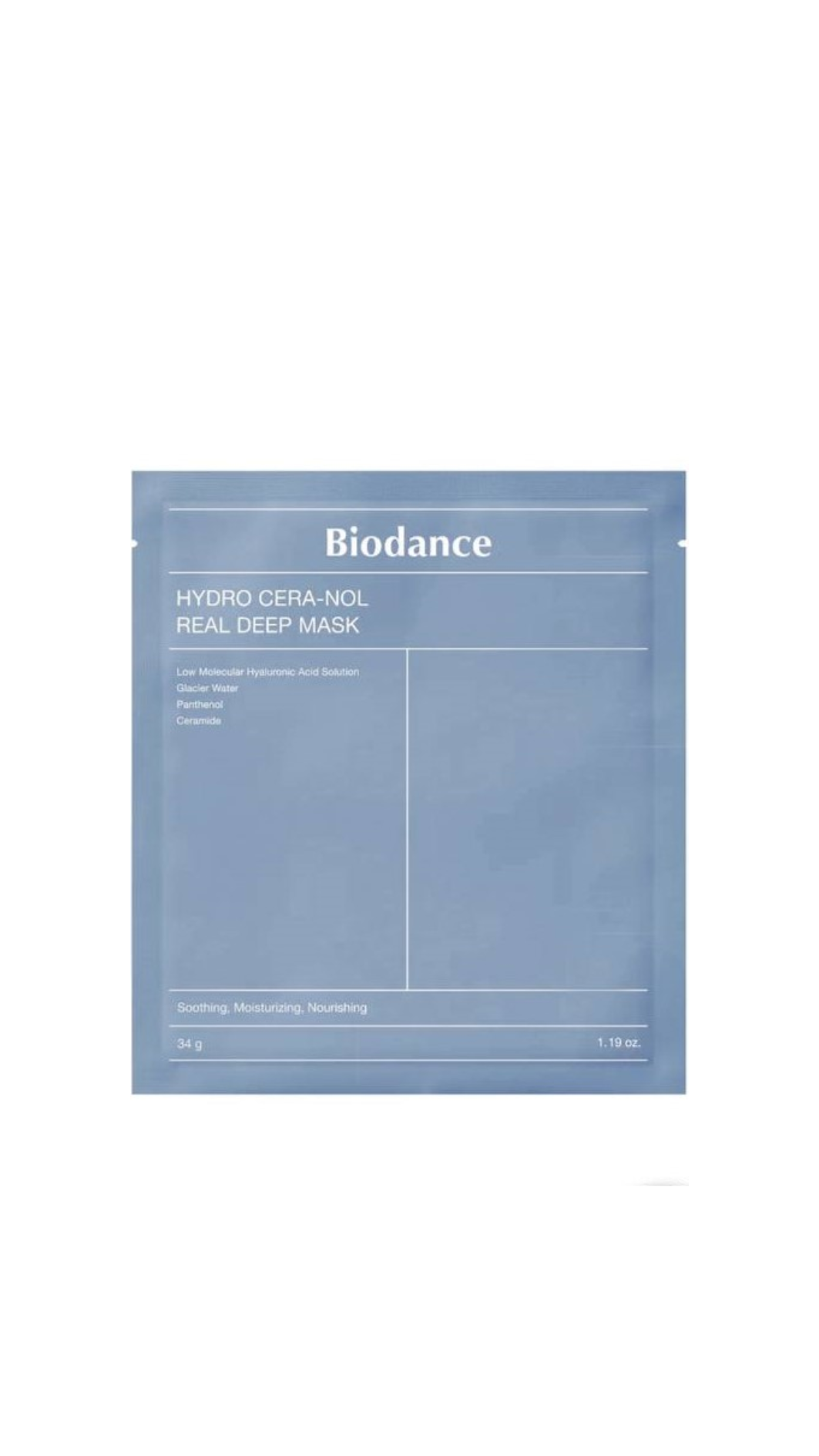 Гідрогелева маска для обличчя BIODANCE Cera-nol Real Deep Mask 34g 