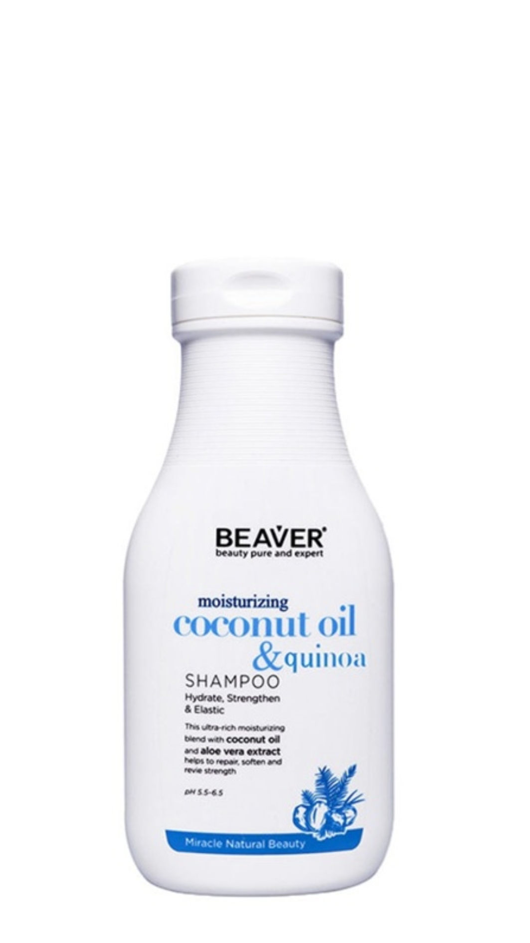 Розгладжуючий шампунь для сухого і неслухняного волосся BEAVER Moisturizing Coconut Oil & Milk 
