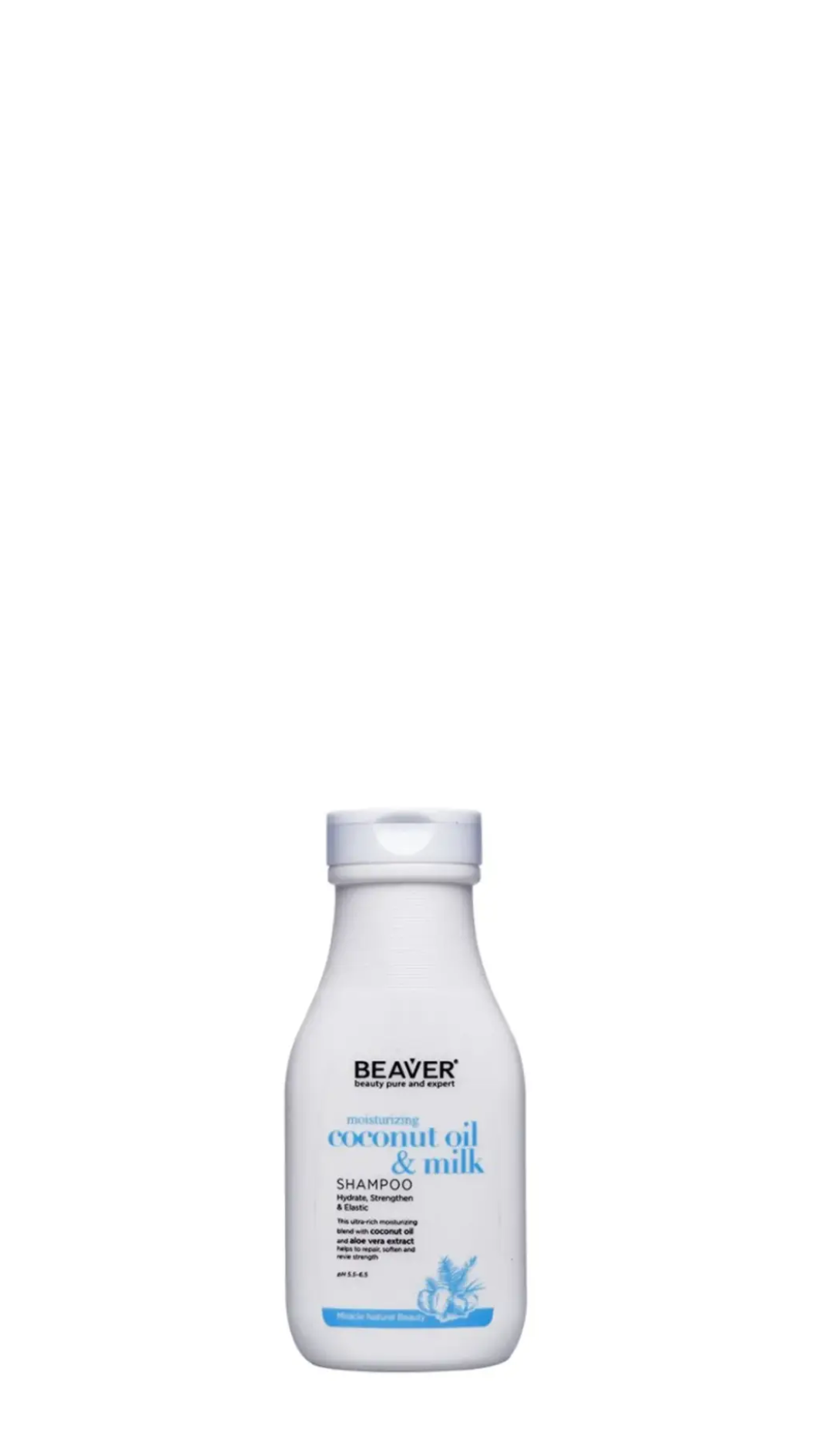 Розгладжуючий шампунь для сухого і неслухняного волосся BEAVER Moisturizing Coconut Oil & Milk 60ml