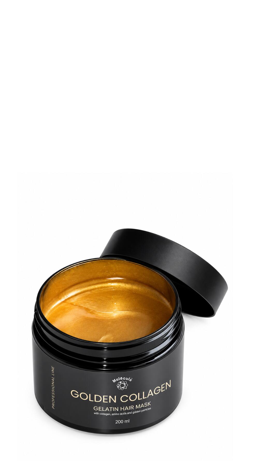 Желатинова маска для реконструкції волосся Molecula Golden Collagen Gelatin 